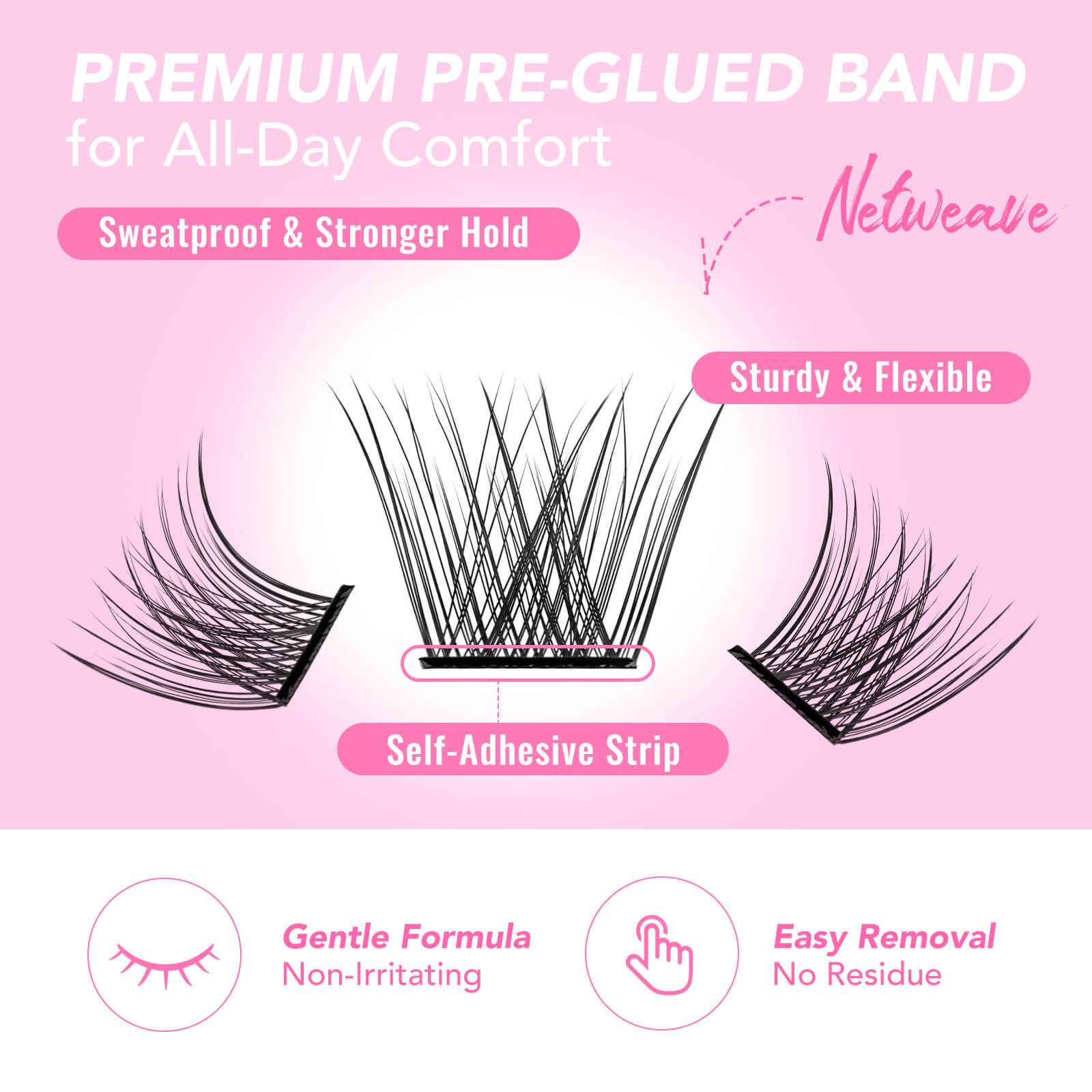 SWAYINGKELP Self-adhesive Cluster Lashes