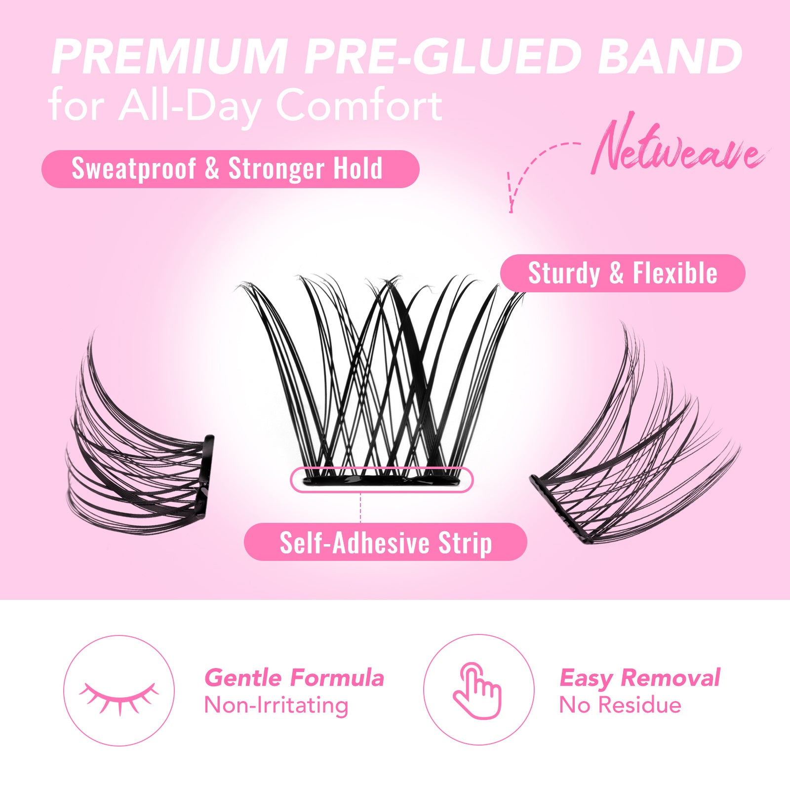 NETWEAVE Self-adhesive Cluster Lashes