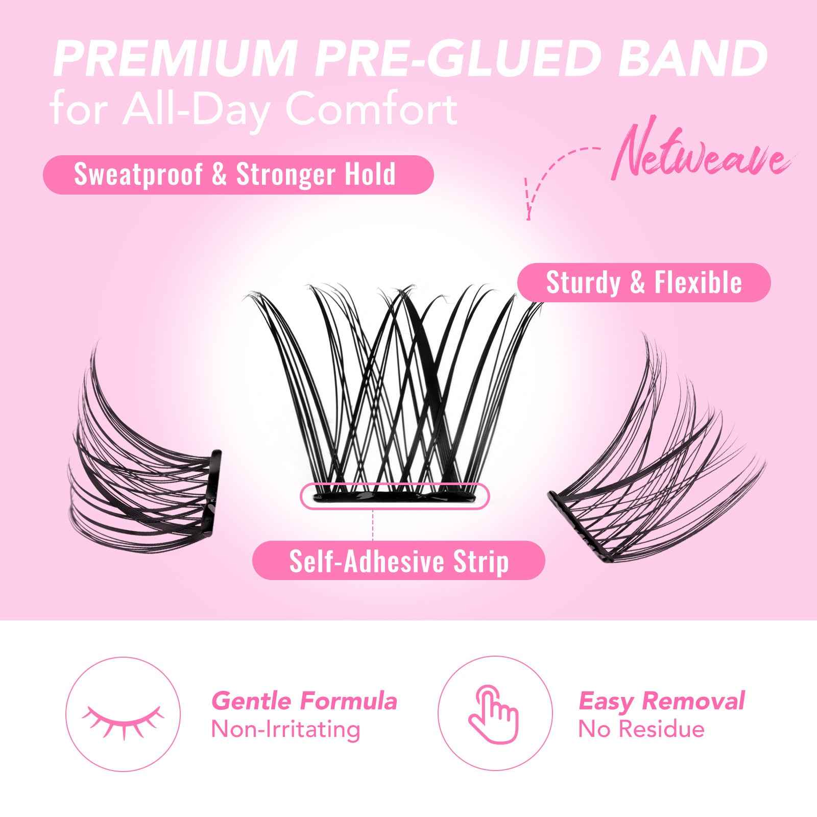 NETWEAVE Self-adhesive Cluster Lashes