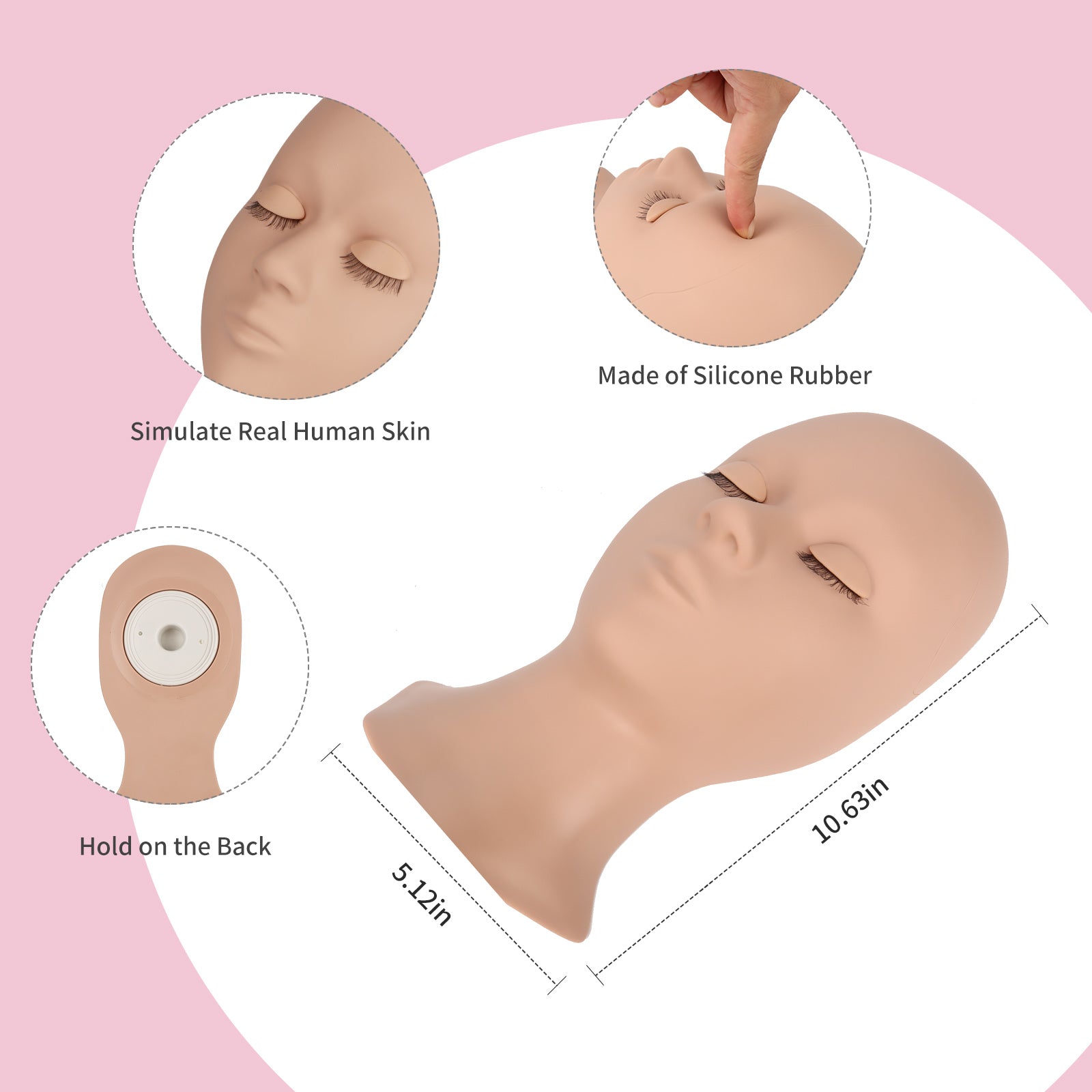 CALAILIS Eyelash Extension Mannequin Head for Training
