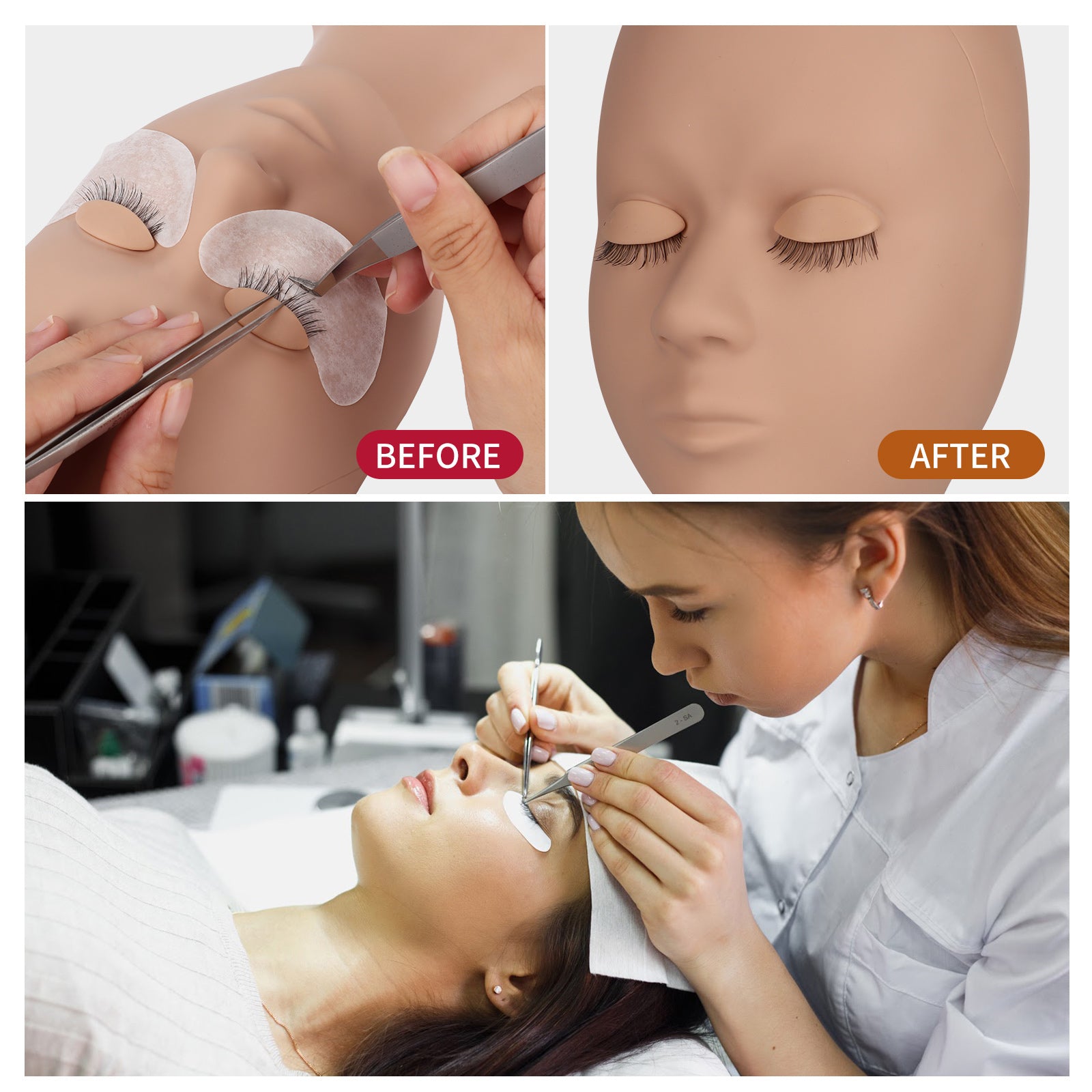 CALAILIS Eyelash Extension Mannequin Head for Training