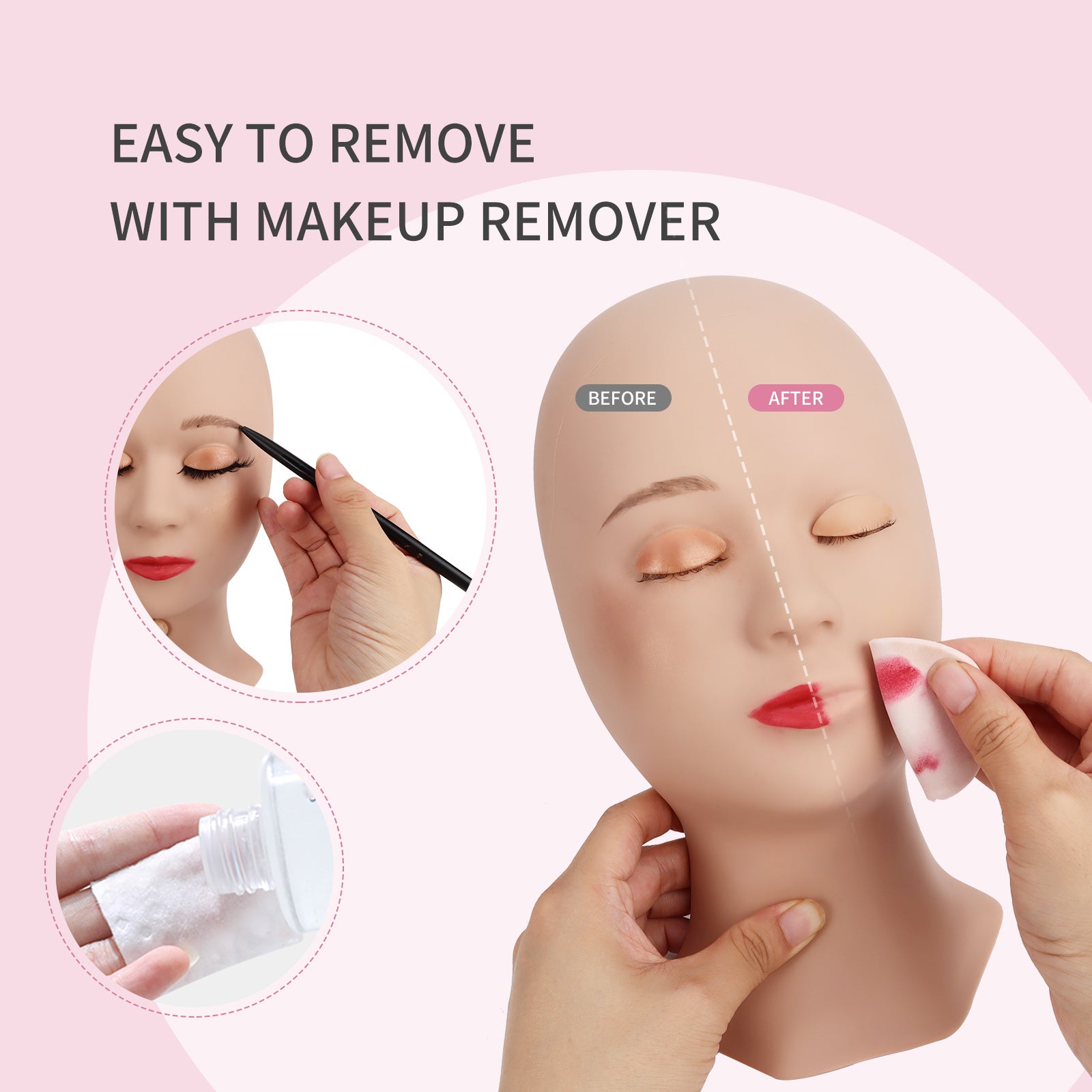 CALAILIS Eyelash Extension Mannequin Head for Training