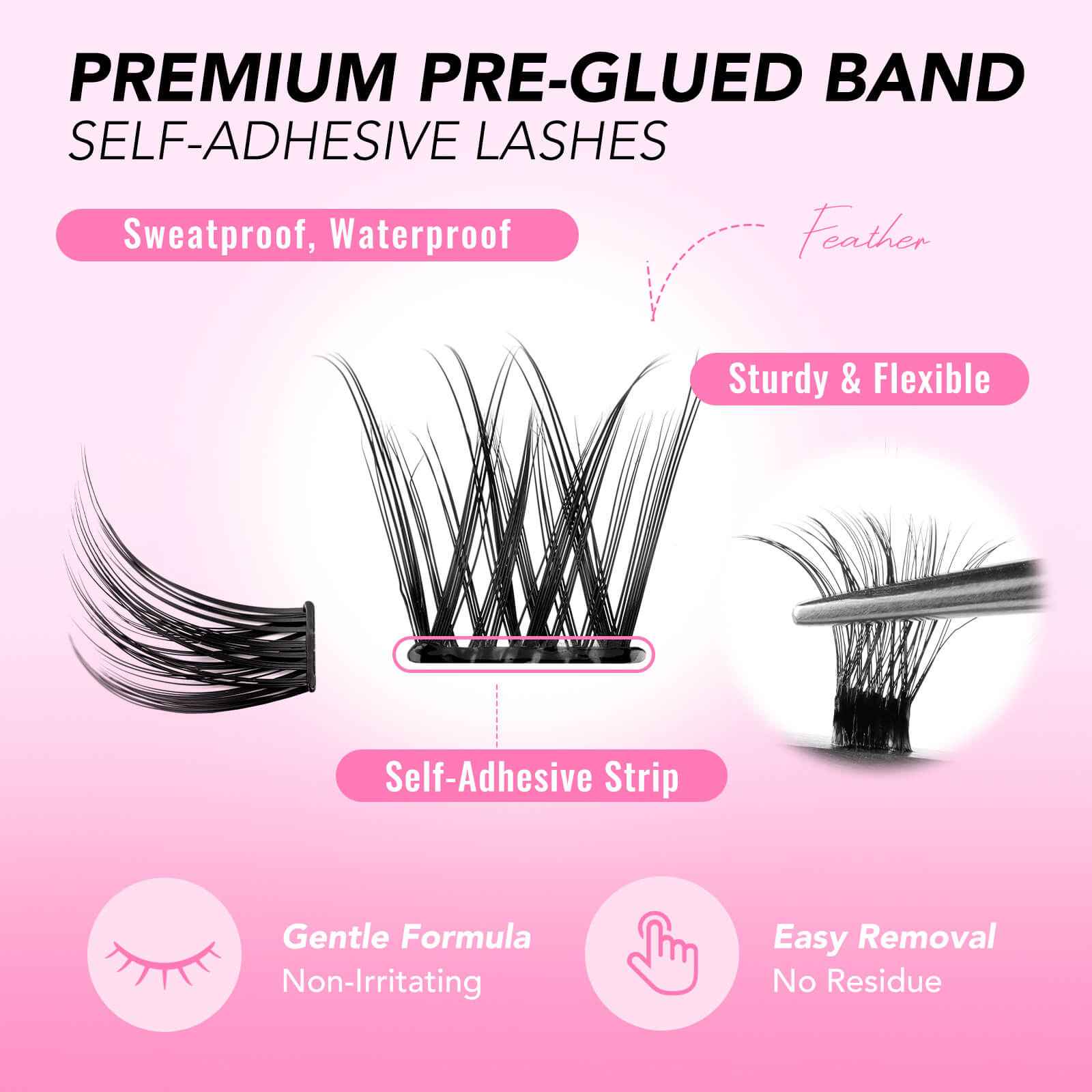 FEATHER Self-adhesive Cluster Lashes