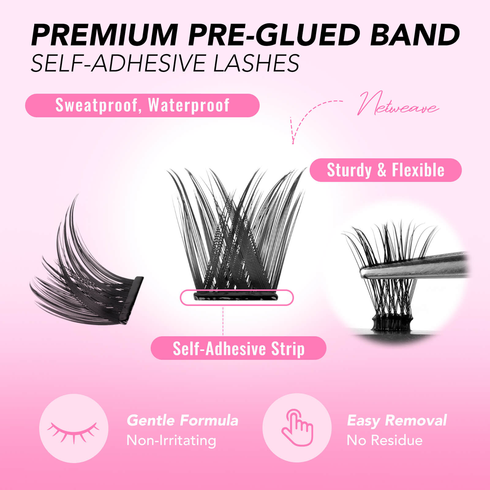 LUSHSHRUB Self-adhesive Cluster Lashes