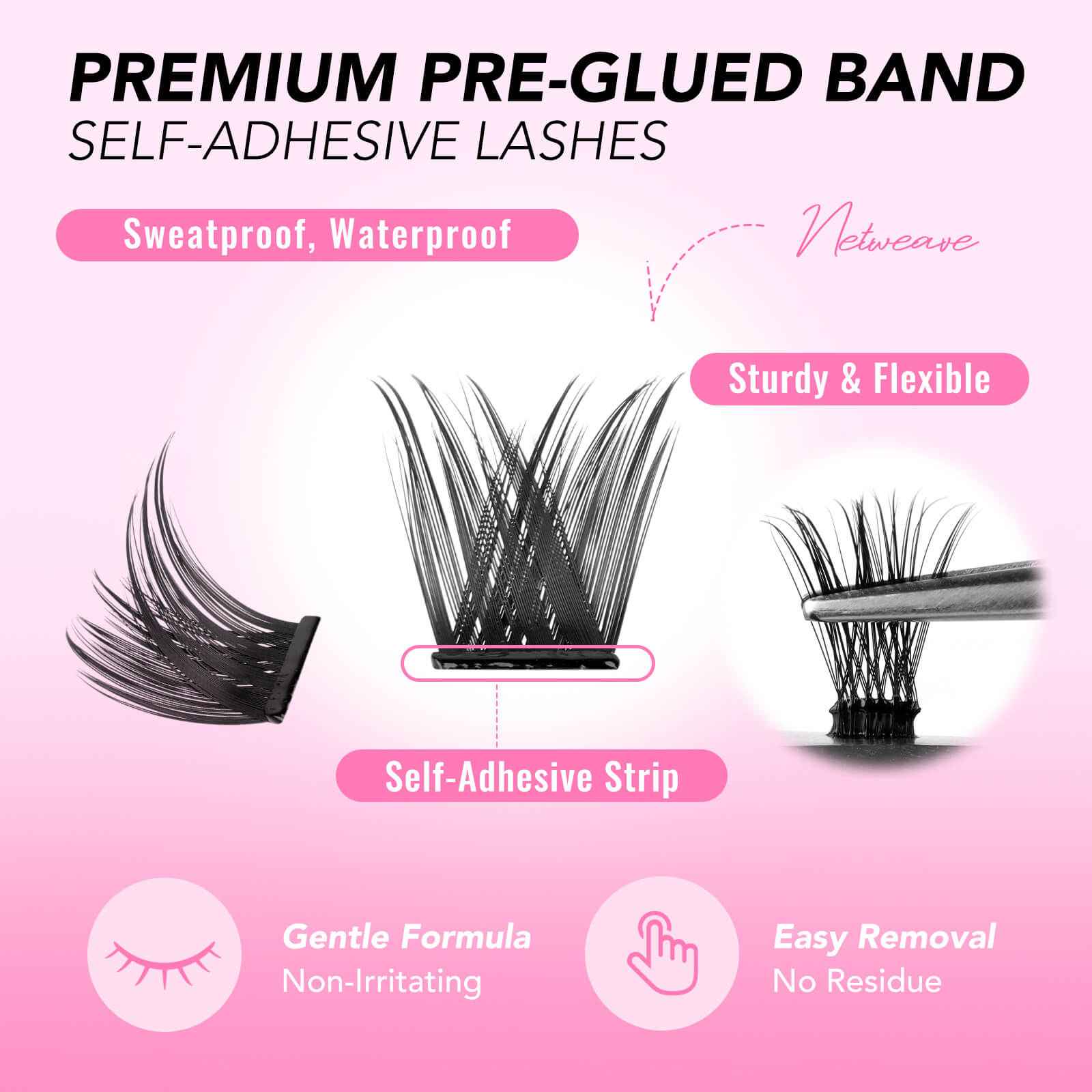 LUSHSHRUB Self-adhesive Cluster Lashes