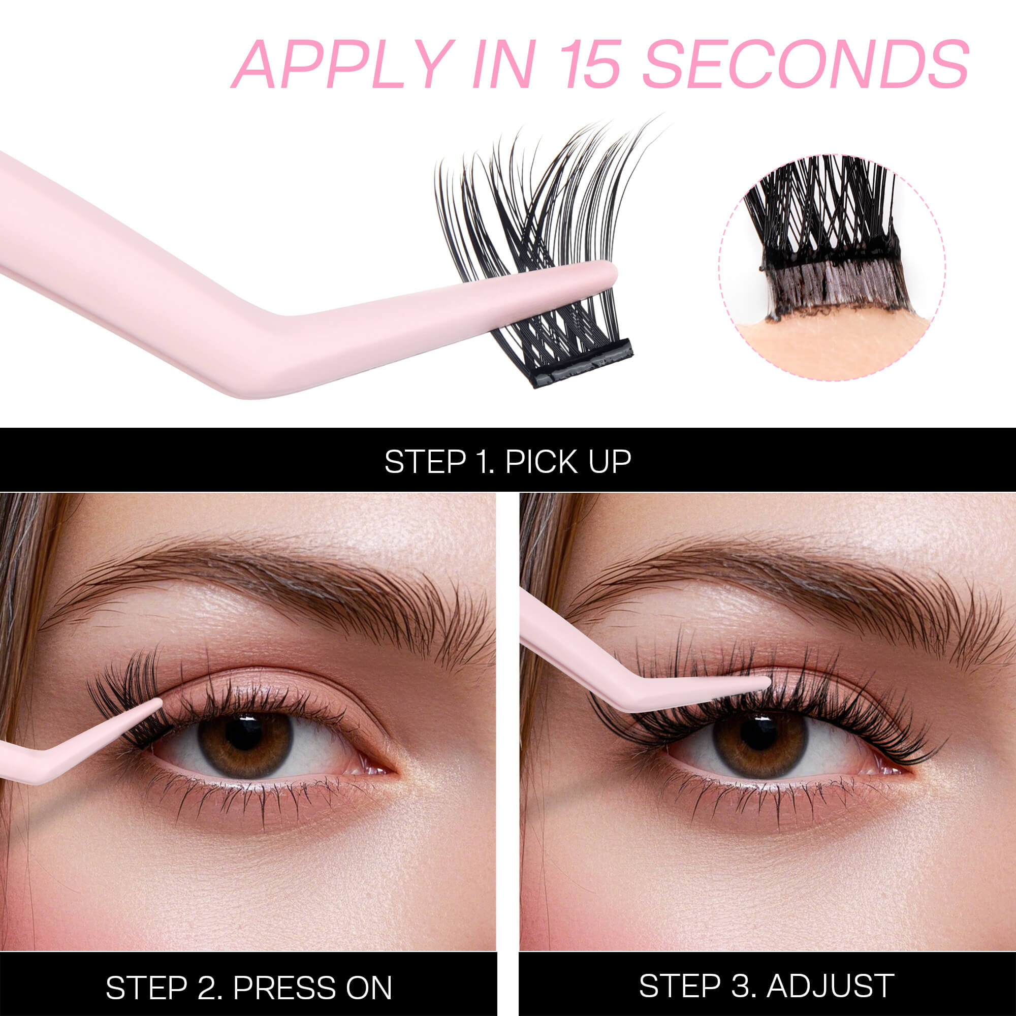 FlareVibe Self-adhesive Cluster Lashes