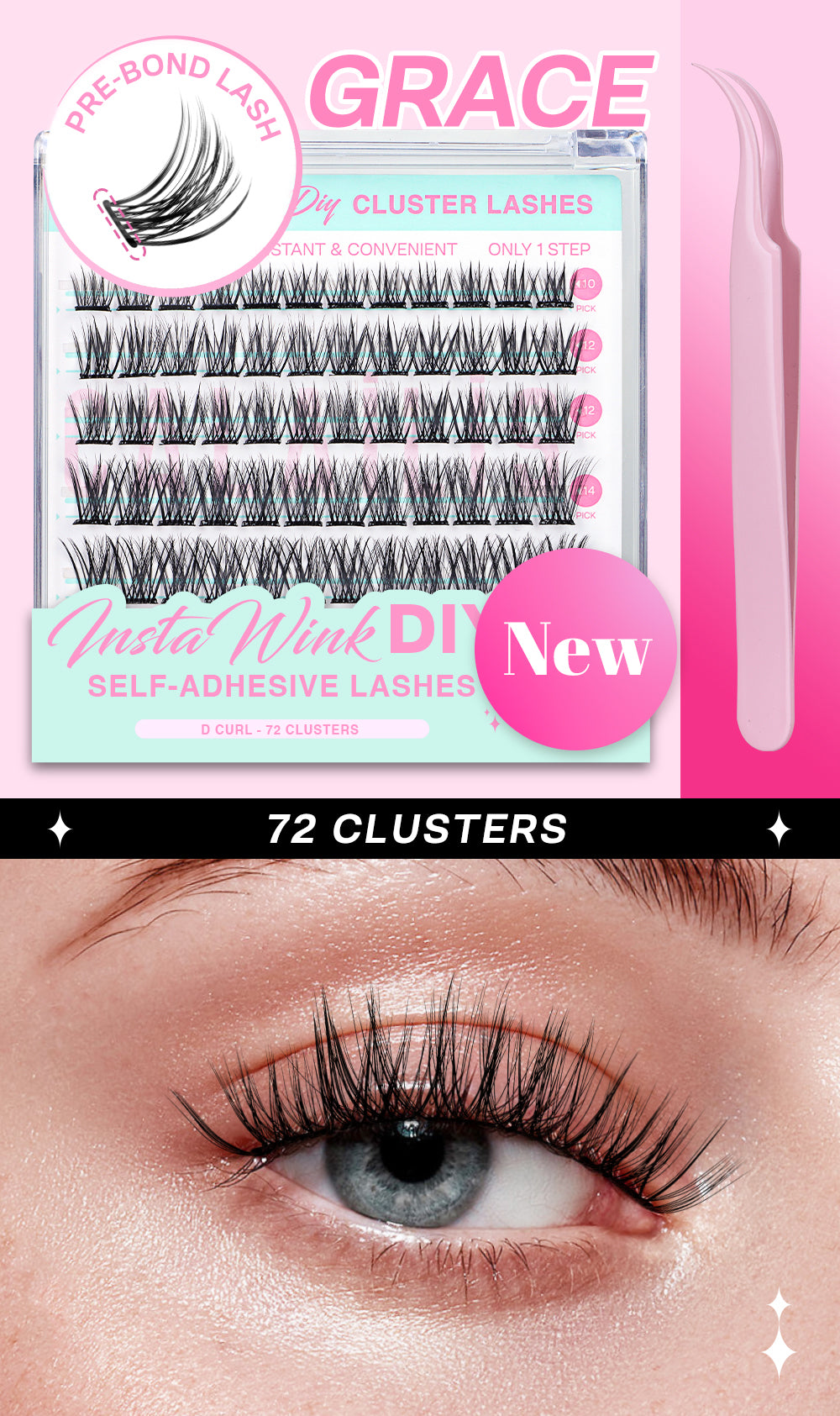 GRACE Self-adhesive Cluster Lashes