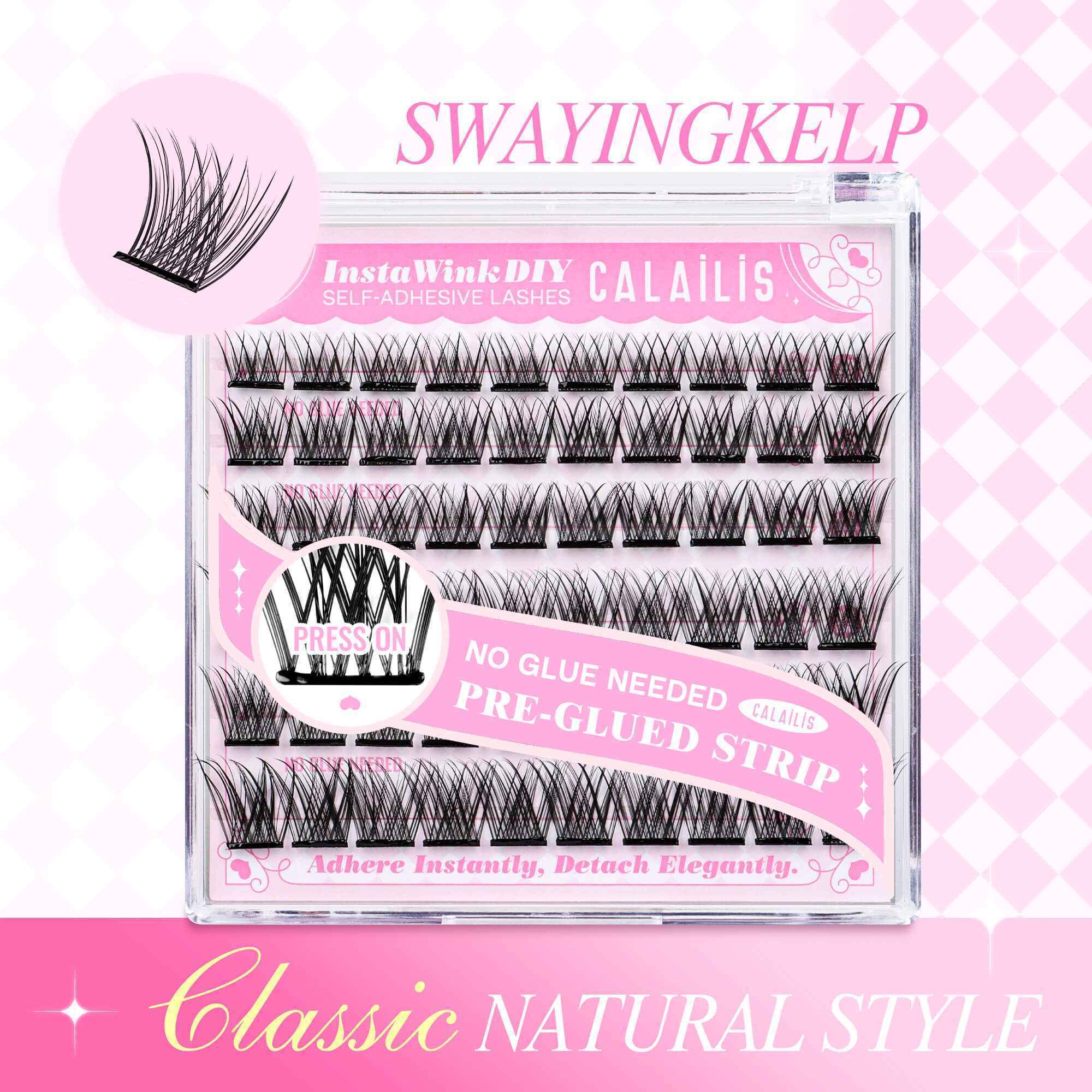 SWAYINGKELP Self-adhesive Cluster Lashes - $1 Deal