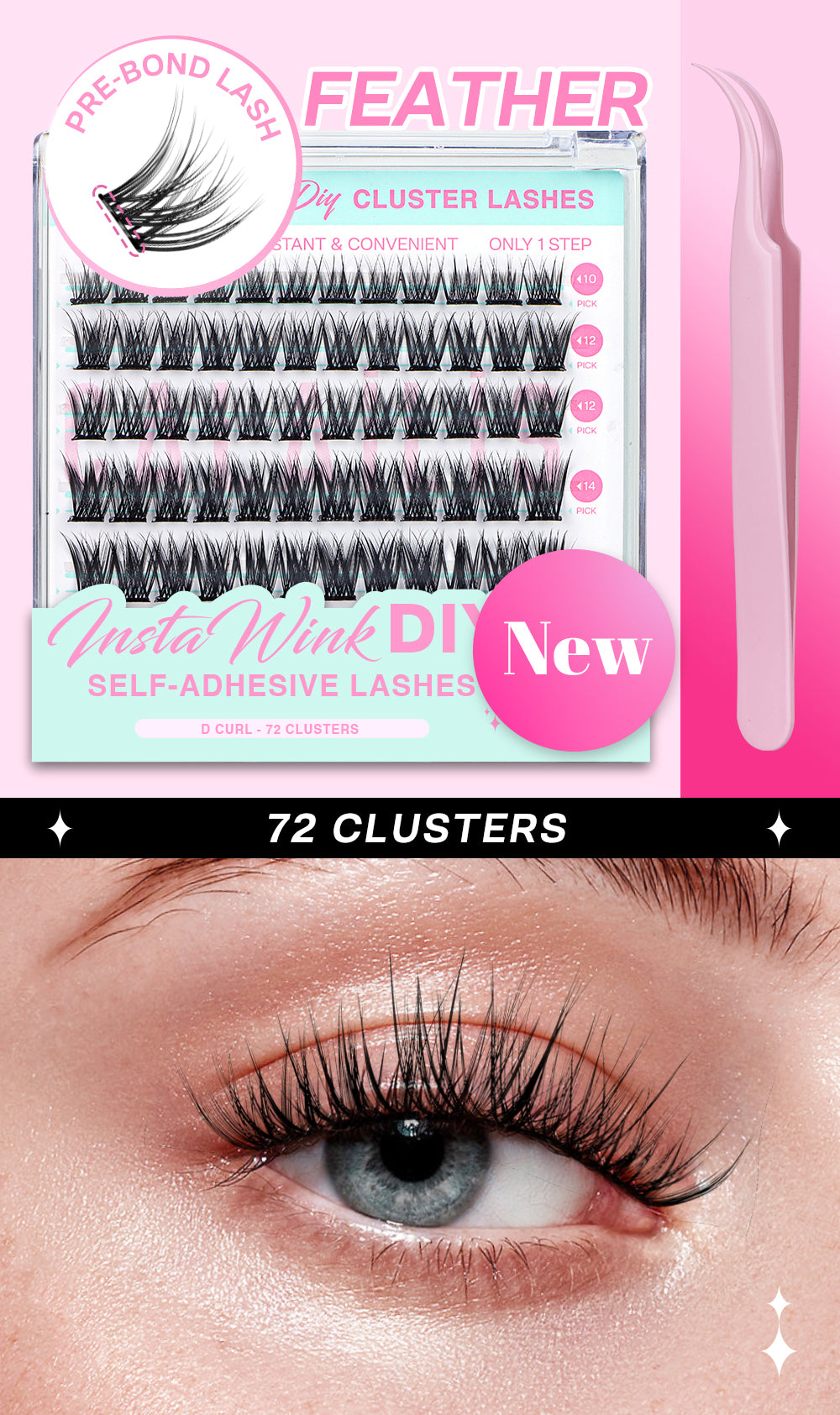 FEATHER Self-adhesive  Cluster Lashes - Calailis Beauty
