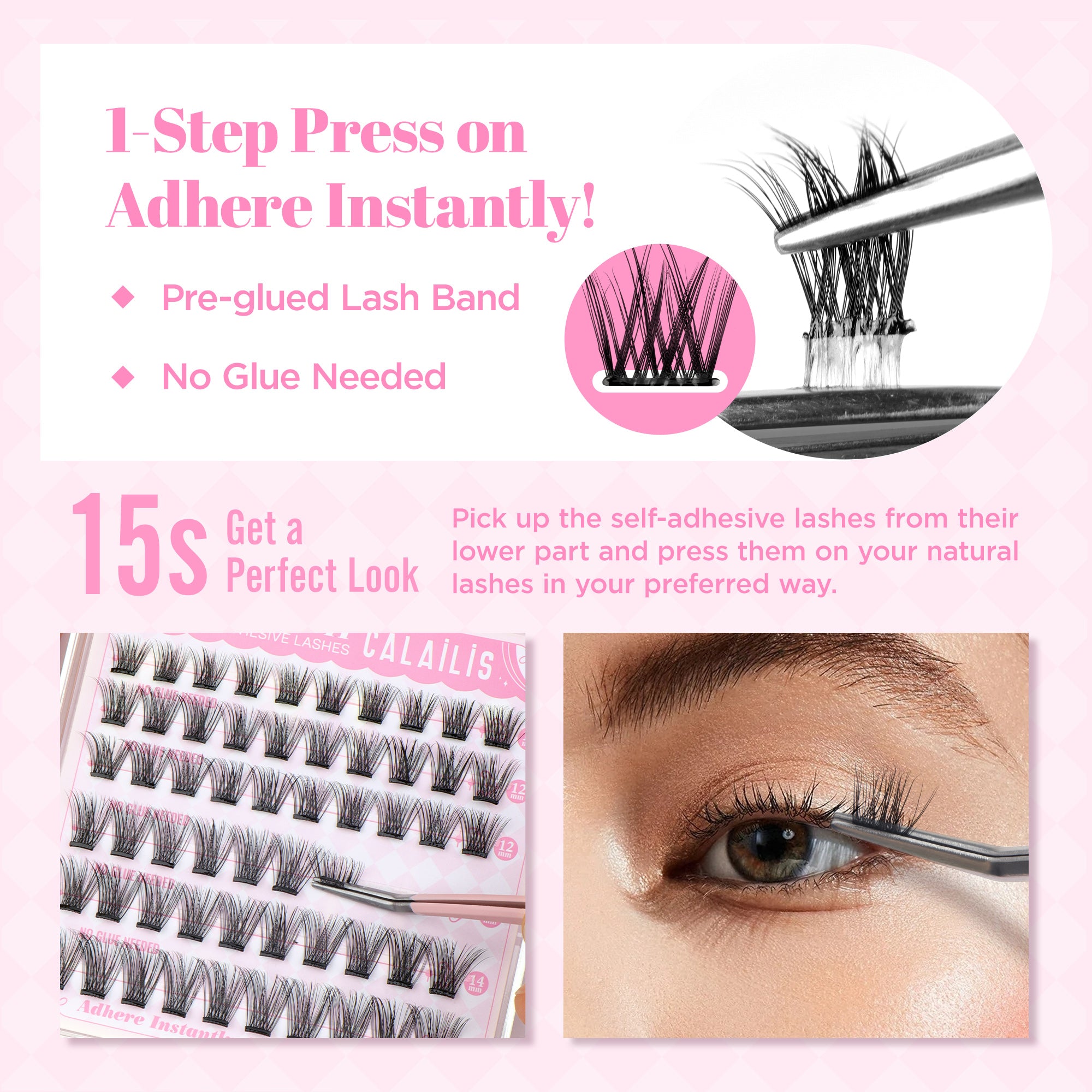 SWAYINGKELP Self-adhesive Cluster Lashes