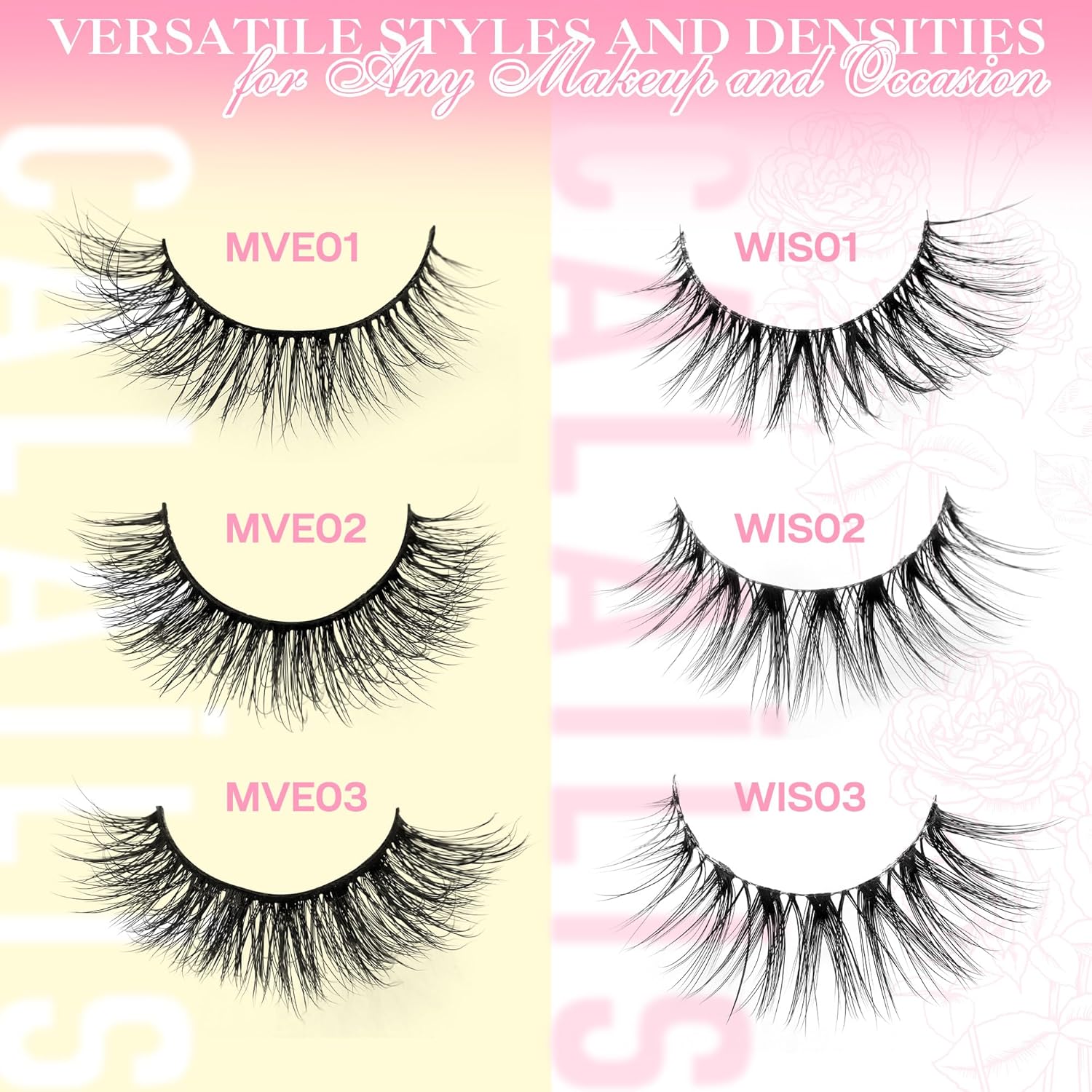 CALAILIS 7pairs/box False Eyelashes - Wispy 3D Fluffy Soft Reusable Strip Lashes